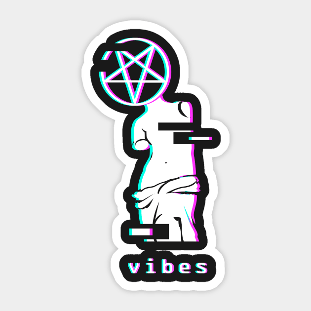 Vibes - Occult Greek Aesthetic Vaporwave Sticker by MeatMan